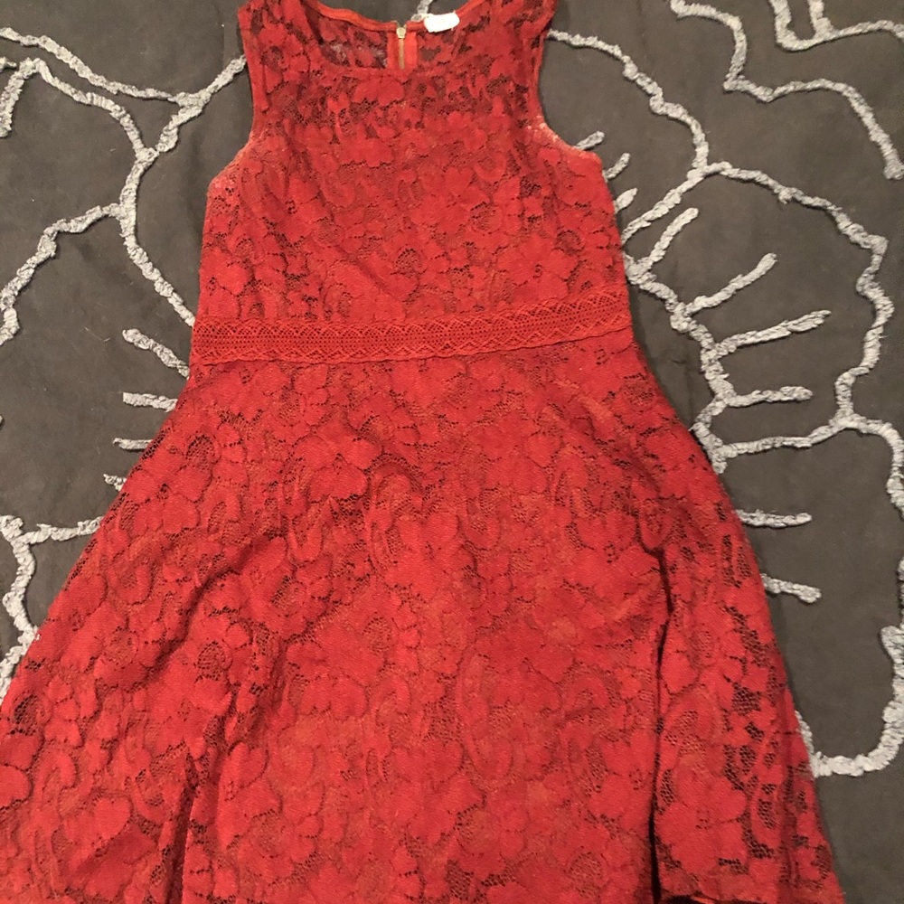 Red lace dress